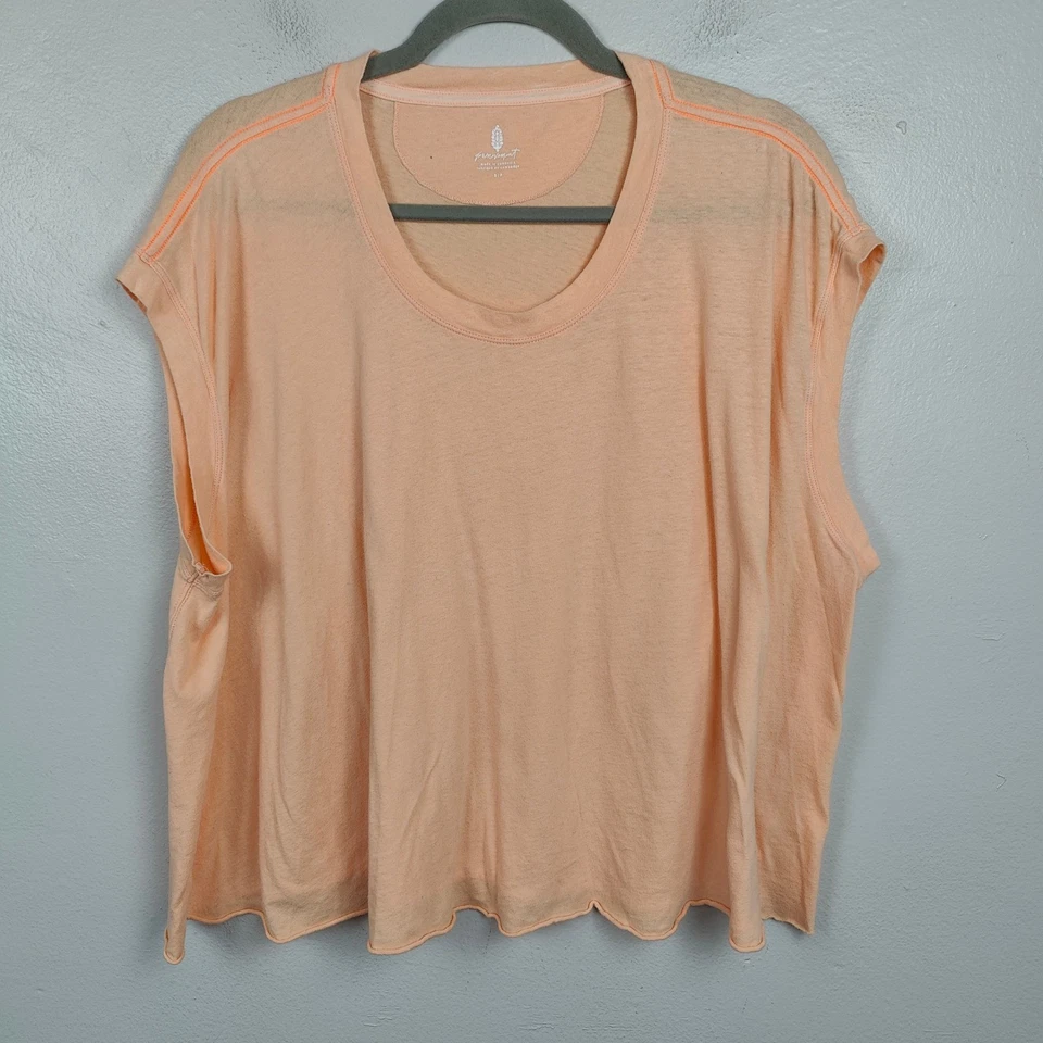 Free People Movement My Time Tee Womens Small Peach Orange Top Oversized - Image 2 of 4