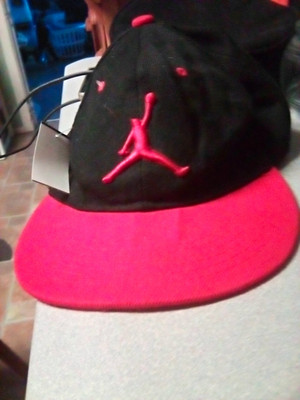 Jordan Jumpman Logo Baseball Cap Hat Black/Red Adjustable One Size Men