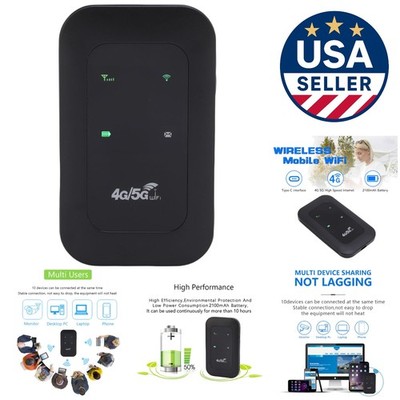 4G/5G Portable WiFi Hotspot Router   300Mbps, 3200mAh Battery, Supports 10 De...