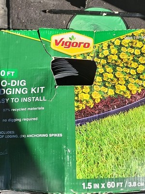 Vigoro Landscape Edging Kit No-Digging Flexible Design Attachable 60 ft. Length