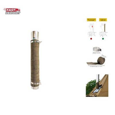 Fireproof Pipe Wrap Basalt Fiber Anti Scalding Chimney Ribbon Stove Flue Prot...