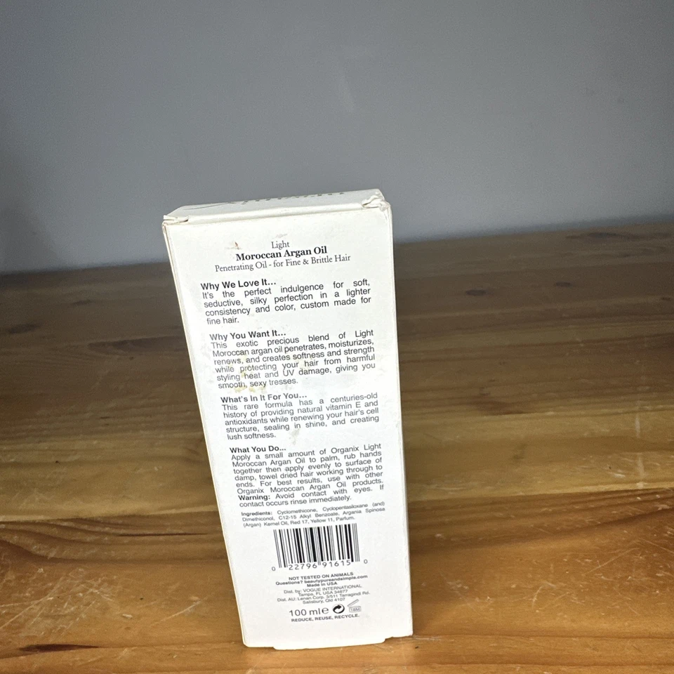 Organix проникающее легкое марокканское аргановое масло для тонких и ломких волос 3,3 унц трудно найти - Изображение 2 из 4