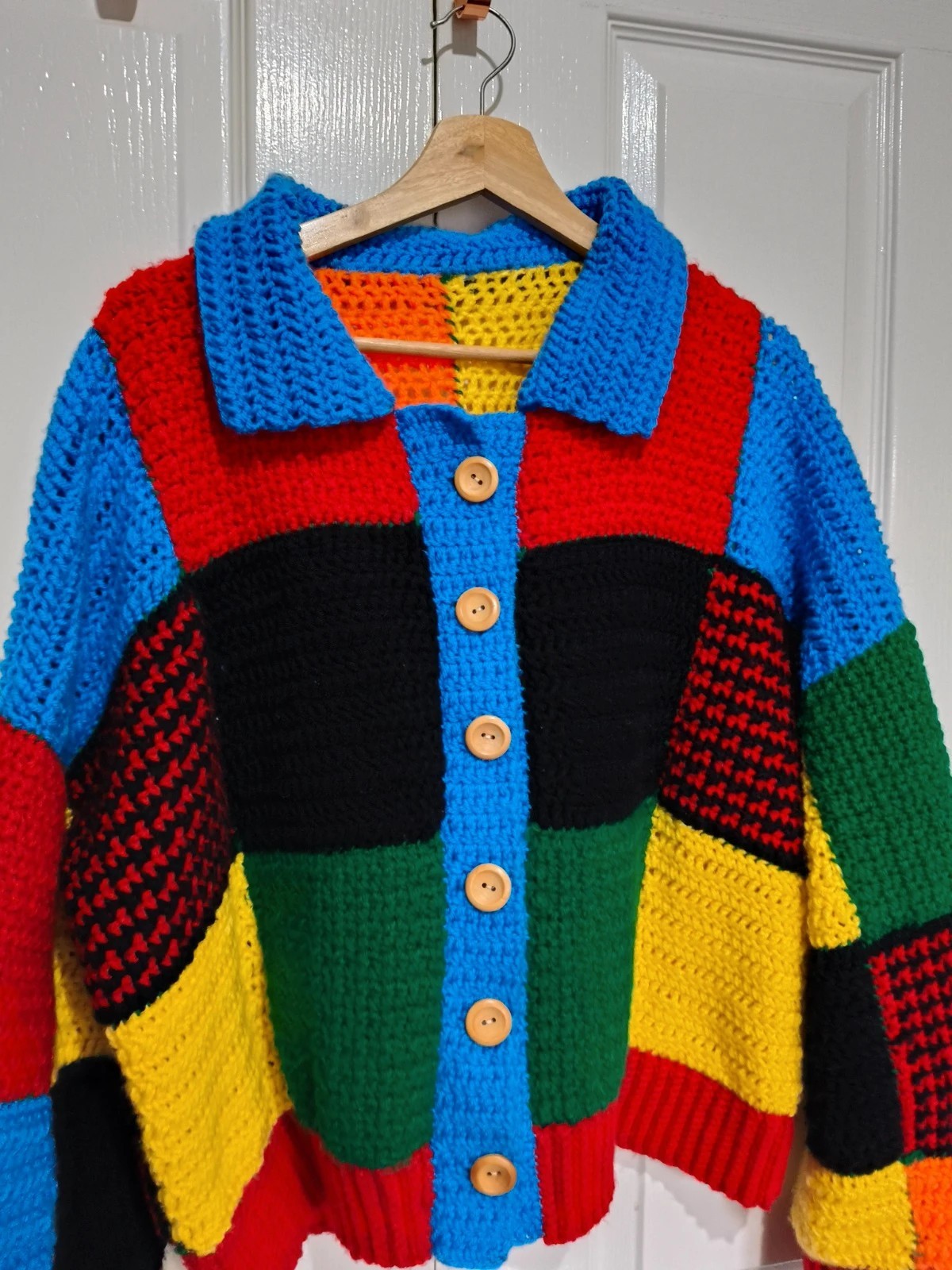 Harry Styles Inspired Patchwork Knit Cardigan - S… - image 2