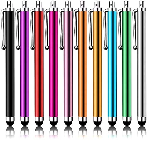 10-Pack Stylus Pens for Touch Screens in Pink Purple Black Green Silver-image