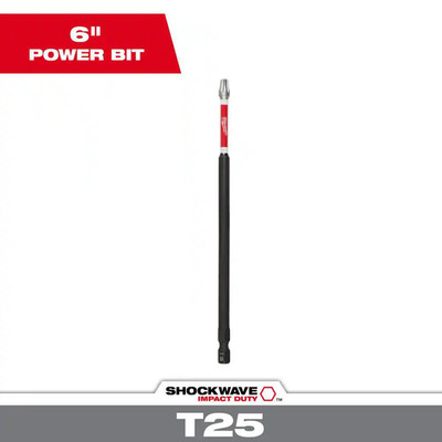 SHOCKWAVE Impact Duty 6 In. T25 Torx Alloy Steel Screw Driver Bit (1-Pack)