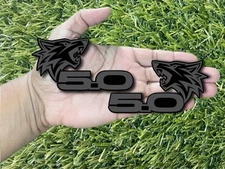 5.0 Coyote Emblems Badges Racing Matte on Black Aggressive New Fender