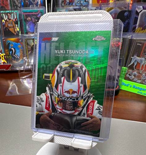 Yuki Tsunoda [Green Refractor] #HC-3 2025 Topps Chrome Formula 1 Helmet Collection card