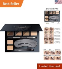 Complete Brow Makeup Set: 6 Powders, Stencils, and Tools for Perfect Brows