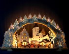 3D-Schwibbogen 72cm Schloß-Weihnacht verschneit Schwarzenberg Erzgebirge +Gratis