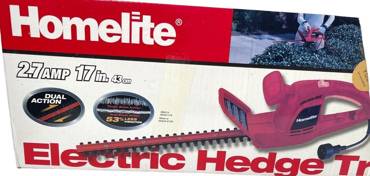 Homelite Electric Hedge Trimmer, 2.7 AMP 17 in. & 3/8 in. Cut Capacity