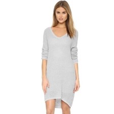 Cupcakes and Cashmere gray high low sweater dress size small 