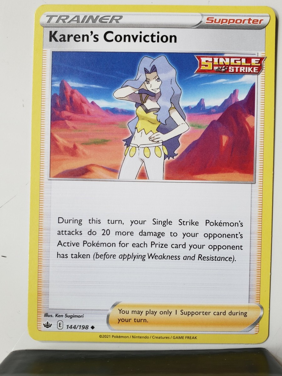 pokemon cards fort collins Karen's Conviction 144/198 Near Mint - B1G1F Chilling Reign Pokemon Card