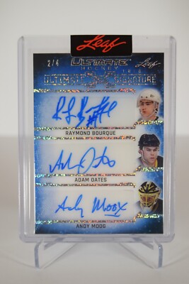 2023 Leaf Ultimate Signature 3 Trio Auto Bourque/Oates/Moog 2/4 (Boston Bruins)