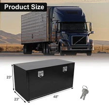 48 In. X 23 In. X 23 In. Iron Underbody Truck Storage Tool Box w/Lock Heavy Duty