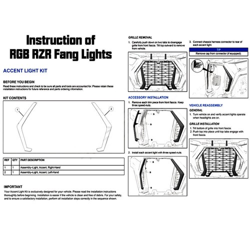 Front Signature Accent Signal Lights For Polaris RZR XP 1000/ XP Turbo 2019-2023 - Bild 12 von 12