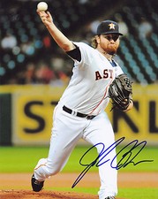 JAKE BUCHANAN  HOUSTON ASTROS   ACTION SIGNED 8x10