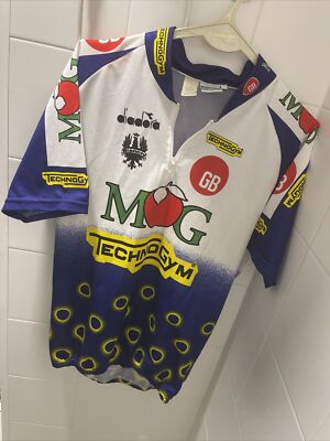 maillot equipo ciclista Profesional  Gb Mg TechnoGym 1994 - Diadora  - Bianchi