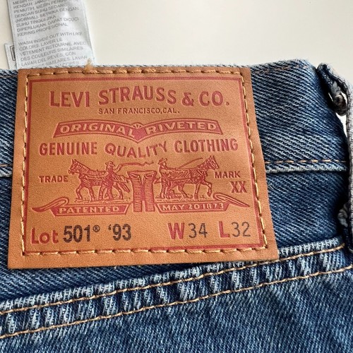 Levi's Premium Men 501 93 Paint Splatter Distress Jeans 33x30 Blue NWT - Picture 12 of 15