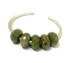 5Pcs. Very Pretty Moss Agate Gemstone 14x8mm Large Hole Beads 5MM Big Hole Beads