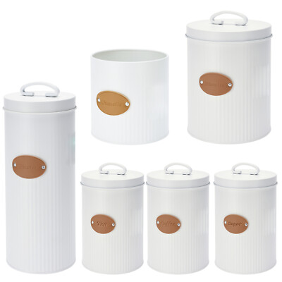 Küche Aufbewahrung Kanister Tee Kaffee Zucker Keksdose Utensilien Halter Kanne Weiß