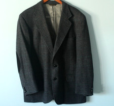 Woolrich Blazer Men's Size 40 Herringbone Gray Wool Button Vintage USA