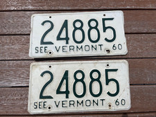 1960 Vermont License Plate Pair 24885