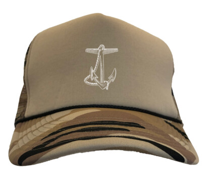Anchor - Captain First Mate Boat Sail Beach Camoflauge Trucker Hat