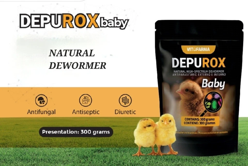 VITOFARMA 🐥Powder Dewormer For Chick🐥Desparasitante Natural Para Pollitos 300 g Exp.2027