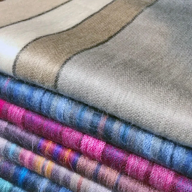 WHOLESALE LOT OF 10 SOFT&WARM STRIPED ALPACA WOOL BLANKETS THROWS 90x65" ECUADOR - Image 2 of 4