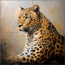 Cheetah Tile Backsplash NOVAE Animal Art Ceramic Mural OB-NOV07-1