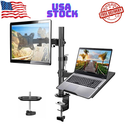 Laptop Monitor Mount, Single Monitor Desk Mount Holds 13-32 Inch Computer Screen