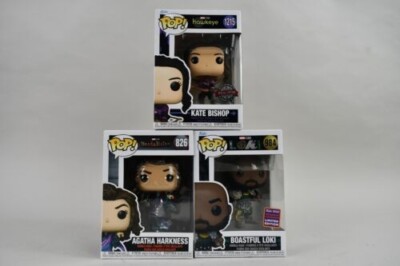 Funko Pop Marvel Lot Of 3 Kate Bishop 1215 Agatha Harkness 826 Boastful Loki 984