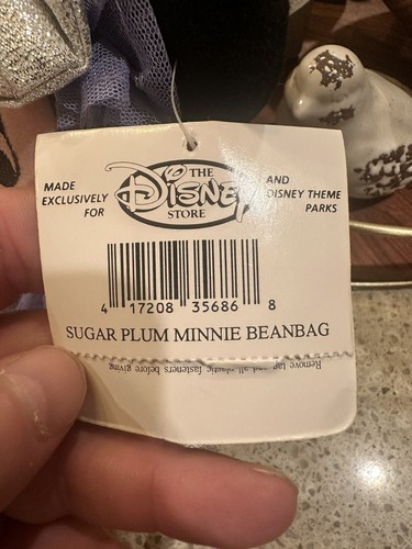 Disney World Sugar Plum Minnie 10" BEAN BAG STUFFED ANIMAL - Picture 6 of 17