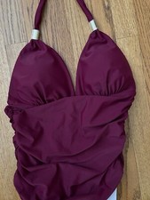 ONE PIECE BURGUNDY RED SWIMSUIT SIZE M