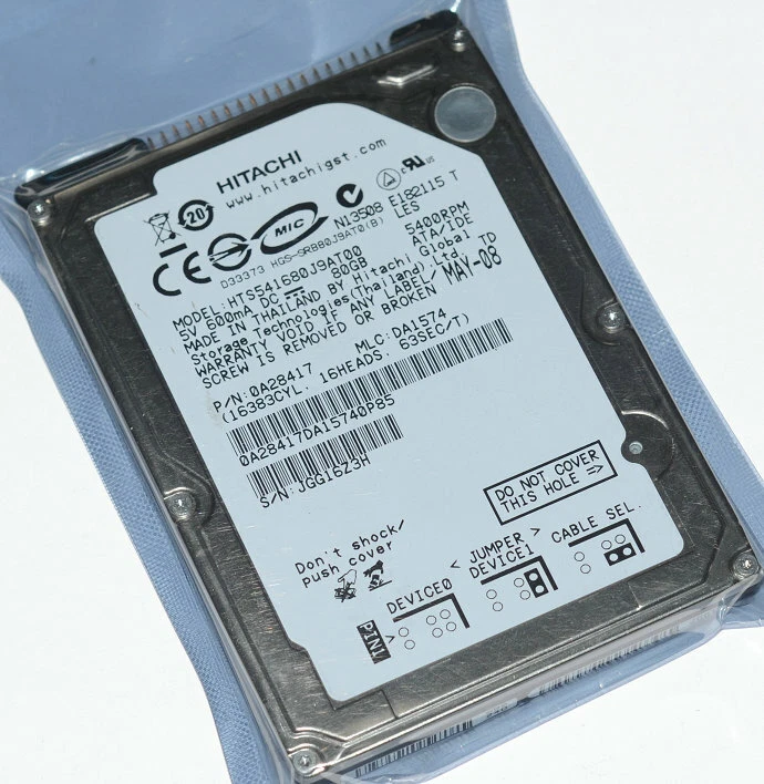 HITACHI HTS541680J9AT00 80 GB HDD 2.5" 8 MB 5400 RPM IDE Laptop Hard Disk - Image 3 of 4