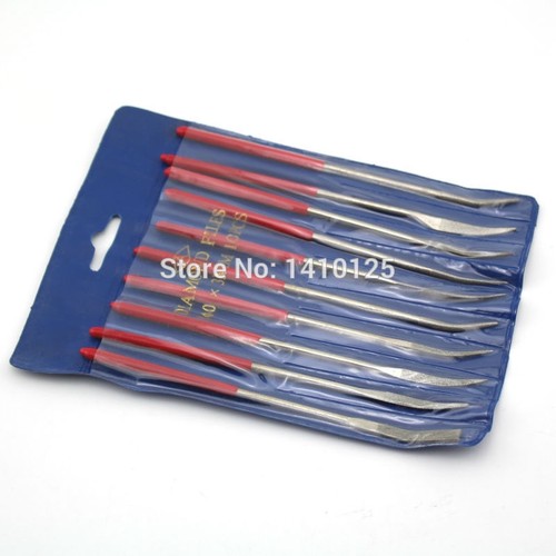 10Pcs 5-1/2" 140MM x 3MM Electroplated Diamond Coated Riffler File Files Set - Picture 3 of 5