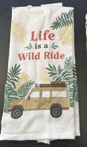 Juego de 2 toallas de mano para cocina "LIFE IS A WILD RIDE" - Imagen 3 de 3