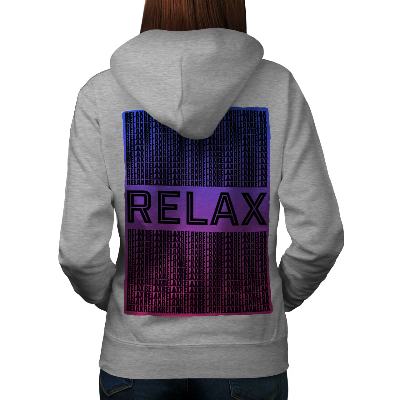 Wellcoda Relax Quote Chill Funny Womens Hoodie Back