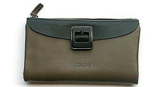 PORTAFOGLIO DONNA ABBACINO GRANDE IN VERA PELLE MULTICOLORE NERO/BEIGE  NUOVO | eBay