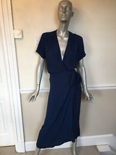 Ladies Reformation navy crepe wrap dress, size M,