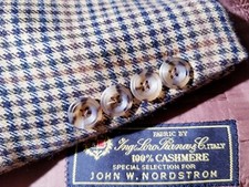 48R Nordstrom LORO PIANA CASHMERE check Tweed Blazer Jacket Sport Coat Orange