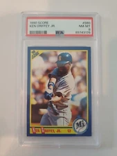 1990 SCORE KEN GRIFFEY JR CARD # 560 (BLUE DOT ON LOGO) PSA 8 NM-MT