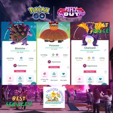 Pokémon G0 - Shiny Gigantamax Charizard - Venusaur - Blastoise - Mini PTC - Read