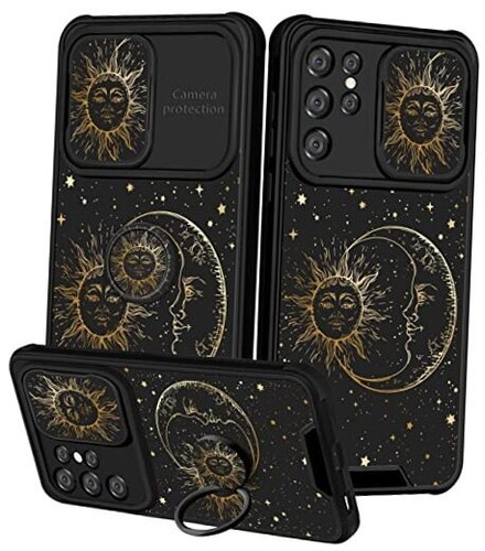 (2in1 Case Sun Moon Stars for for Samsung Galaxy S21 Ultra 1-Sun Moon Star