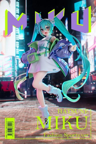 Modellino anime Hatsune Miku moda 19 cm abbigliamento casual action figure Miku - Foto 4 di 15