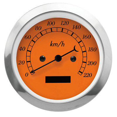 MOTOR METER RACING Classic 85mm 3-3/8'' Electrical Speedometer Odometer 220 KMH
