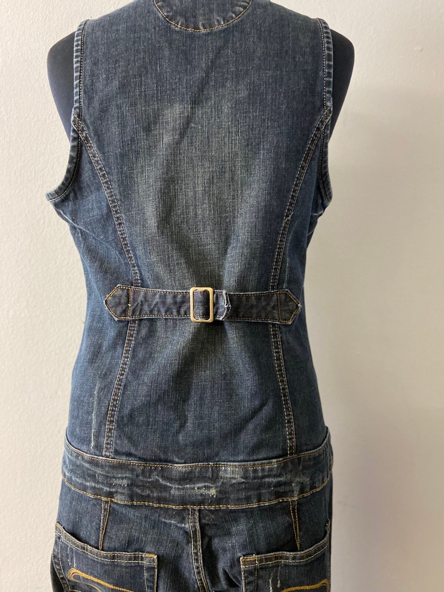 ワンピース Vintage 60s-70s denim one-piece Vtg 60s 70s Denim Jumpsuit One Piece Leisure Jump suit Para