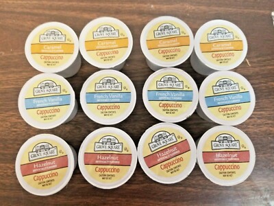 (12 PODS) KUERIG HAZELNUT, VANILLA, CARAMEL CAPPUCCINO SINGLE CUP OFFICES/HOMES 