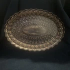 Jeannette Windsor Diamond Platter Depression Glass Clear Vintage Nice Cond