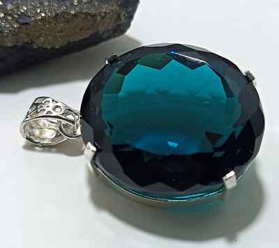 London Blue Topaz Pendant 925 Sterling Silver Pendant Gemstone Jewelry 133 Ct